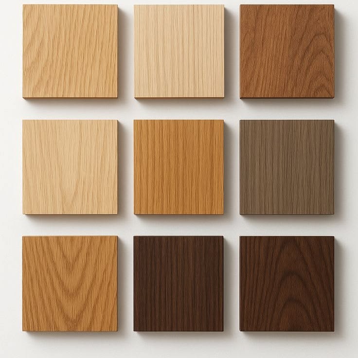 Premium wood-finish material swatches
