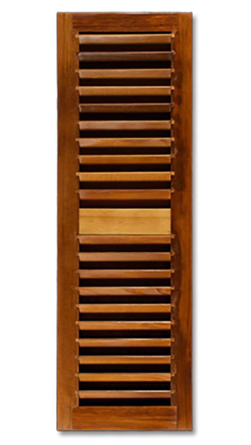 Finished wooden louvered shutter